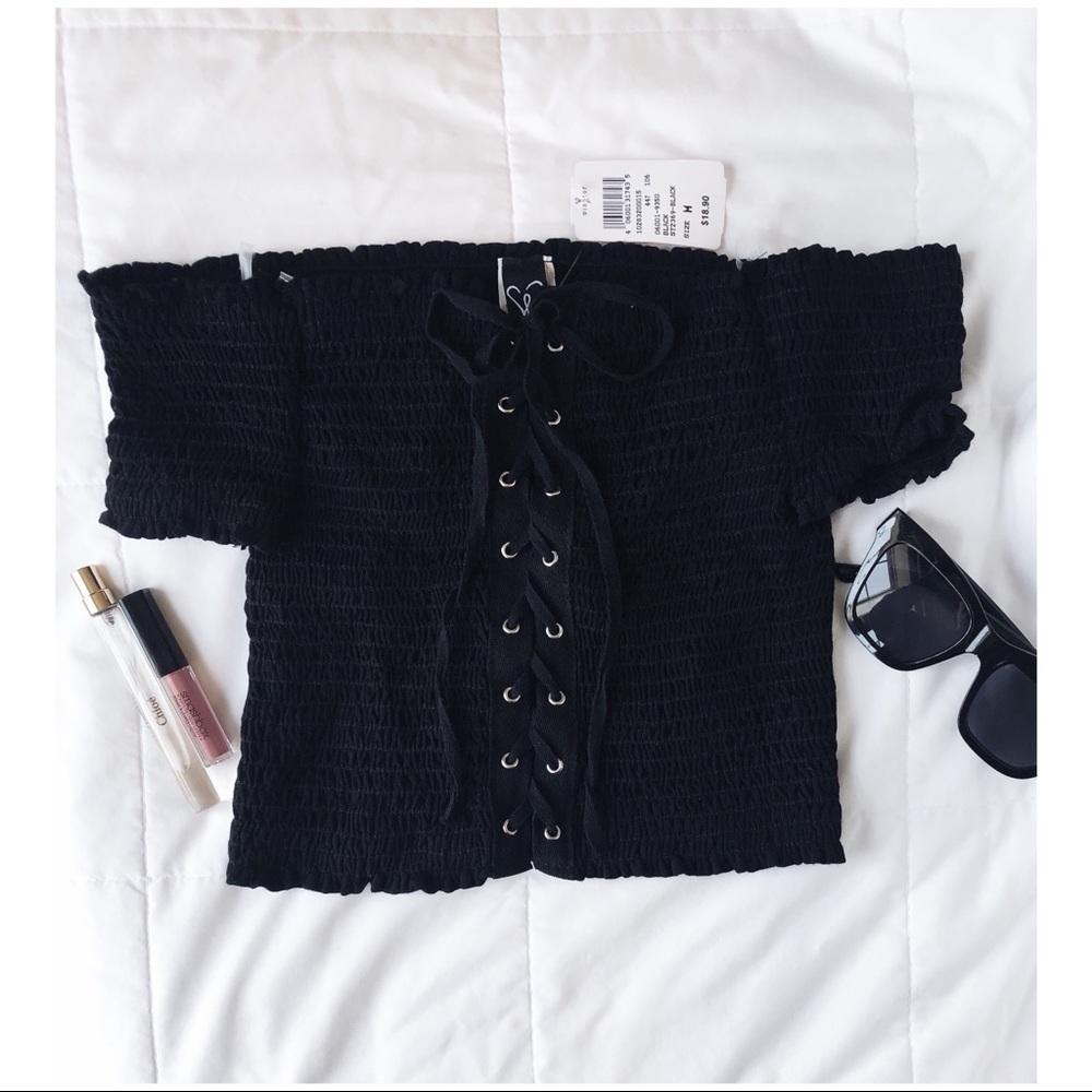 NWT Black Crop Top